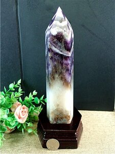 「在庫処分」天然～愛の守護石～夢幻紫水晶アメジスト六角柱177G2-107G23Z