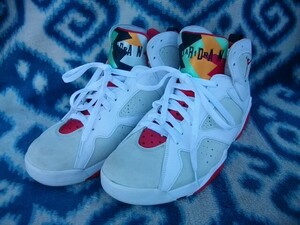 NIKE AIR JORDAN 7 RETRO 30cm US12 白赤 ほぼ新品未使用 NBA エア ジョーダン Ⅶ ７ CHICAGO BULLS シカゴ ブルズ