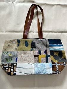  не использовался прекрасный товар mina perhonen piece bag лоскутное шитье большая сумка парусина mina perhonen ручная работа 