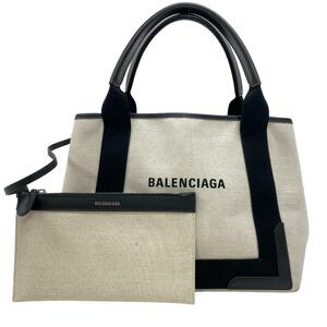 BALENCIAGA/バレンシアガ 339933 ネイビーカバス キャンバス ハンドバッグ ホワイト ユニセックス ブランド