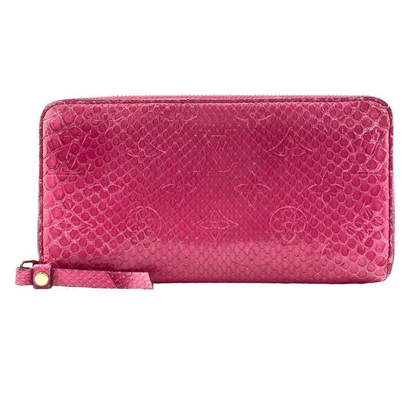 LOUIS VUITTON/ルイヴィトン ビトン N92561 ジッピーウォレット ラウンドファスナー モノグラム パイソン 長財布 ハイビスカス