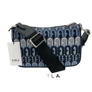 FURLA/フルラ WB00335 AX0787 0591S F MOON TONI BLU DENIM+NERO コットン ショルダーバッグ ブルー レディース ブランド