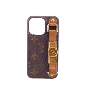 LOUIS VUITTON/ルイヴィトン ビトン M81214 バンパー iPhone13 Pro ケース モノグラム レザー 携帯・スマホアクセサリー ブラック