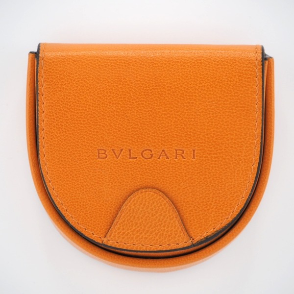 BVLGARI/ブルガリ レザー コインケース オレンジ ユニセックス ブランド