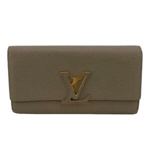 LOUIS VUITTON/ルイヴィトン ビトン M61249 トリヨン ポルトフォイユ・カプシーヌ レザー 長財布 ベージュ レディース ブランド