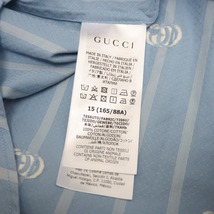 GUCCI/グッチ 659915 GGストライプ コットン 半袖シャツ ブルー メンズ ブランド_画像7
