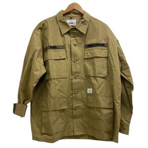 WTAPS ダブルタップス 21SS UNGLE 02 RIPSTOP コットン 長袖シャツ ベージュ メンズ ブランド