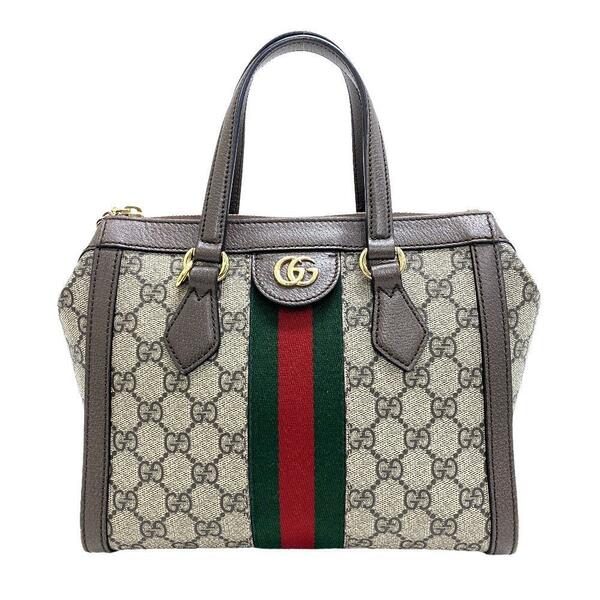 GUCCI/グッチ オフィディア GGスプリーム PVC ハンドバッグ ブラウン レディース ブランド