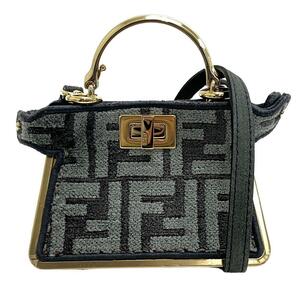 FENDI/フェンディ マイクロ アイシーユー ピーカブー ズッカ - ハンドバッグ グレー レディース ブランド