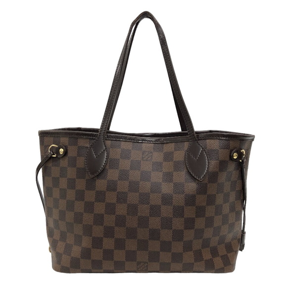 LOUIS VUITTON/ルイヴィトン ビトン N51109 ネヴァーフルPM 旧型 ダミエ レザー トートバッグ ブラウン レディース ブランド