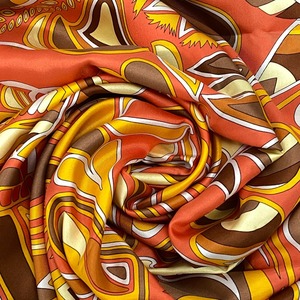 HERMES/エルメス カレ140 FOLKLORE フォルクロール シルク スカーフ オレンジ ユニセックス ブランド