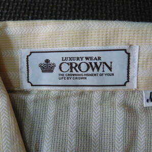 昭和 レトロ LUXURY WEAR CROWN クラウン 半袖オープンカラーシャツ 新品、未使用品 ポリエステル75、綿25％ サイズ表記Mの画像6