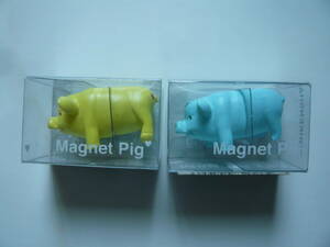 Magnet Pig ピッグ　メモホルダー　２個セット　新品、未使用品　かわいいブタさんのマグネット おしりにハート