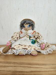  art doll straw hat. cat doll handmade doll soft toy doll original 