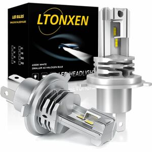 LTONXEN 車用 LED ヘッドライト H4 Hi/Lo 一体型 H4 LEDバルブ CREE LEDチップ搭載 ファンレス LED車種対応 6500K ホワイト DC9-32V 2個入