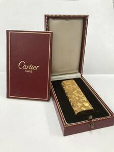 ■□4534 Cartier カルティエ ガスライター ゴールドカラー 喫煙具 喫煙グッズ ライター 火花〇 箱付き□■