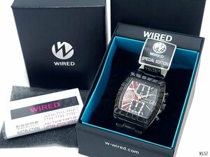 * прекрасный товар работа товар * SEIKO Seiko WIRED Wired хронограф 7T92-0MN0 кварц мужские наручные часы черный инструкция с коробкой M15FA