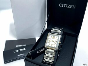 ☆美品 稼働品☆ CITIZEN シチズン Eco-Drive エコドライブ E011-S045193 ソーラー メンズ 腕時計 スクエア 説明書 ケース付き M64FA