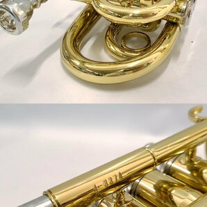 J.Michael Jマイケル ポケットトランペット マウスピース ゴールド ハードケース付き 金管楽器 M376OAの画像6