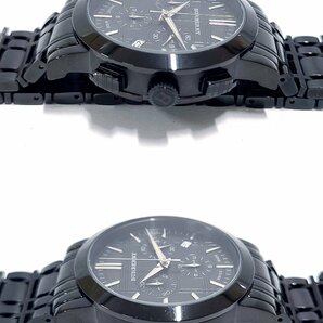 BURBERRY バーバリー クロノグラフ BU1373 クォーツ デイト メンズ 腕時計 ブラック 黒 稼働品 M330OFの画像5