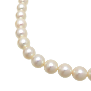 ［飯能本店］MIKIMOTO ミキモト K14WG 41cm 6.4～6.9mm パール ネックレス K14ホワイトゴールド レディース DH80989