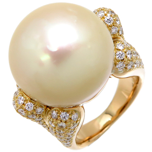 [. talent head office ]Non Brand non brand K18YG 1.48ct diamond pearl ring * ring K18 yellow gold 11.5 number lady's DH81119