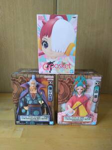 ONE PIECE　ワンピース　DXF～THE GRANDLINE LADY～　小紫　DXF～THE GRANDLINE MEN～　傳ジロー　Qposket　ウタ　３点セット