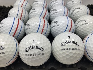 Q335【人気】Callaway キャロウェイ E・R・C SOFT 2021年モデル トリプルトラック ホワイト 16個【B級ランク】【ロストボール】