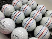 Q348【人気】 Callaway キャロウェイ E・R・C SOFT 2021年モデル トリプルトラック ホワイト 16個【B級ランク】【ロストボール】_画像3