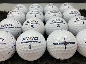 Q332【人気】 ゼクシオ XXIO REBOUND DRIVE 2021年モデル ホワイト 16個【B級ランク】【ロストボール】