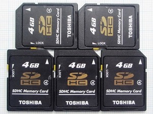 ★ Toshiba SDHC Карта памяти 4GB 5 штук ★ Плата за доставку 63 иена ~