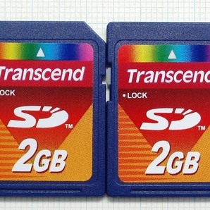 ★Transcend ＳＤメモリーカード ２ＧＢ ２枚 中古★送料６３円～の画像1