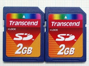 ★Transcend ＳＤメモリーカード ２ＧＢ ２枚 中古★送料６３円～