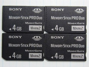 ★SONY メモリースティック PRODuo ４GB ４枚 中古★送料６３円～