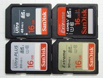 ★SanDisk ＳＤＨＣ メモリーカード １６ＧＢ ４枚 中古★送料６３円～_画像1