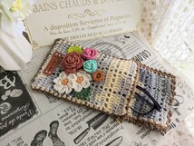 ☆Handmade…手編み…お出掛けお散歩お花モチーフスマホショルダー※メガネケース※ペンケース※小物入れ※ショルダー取外し可能※_画像4