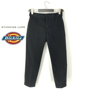 A7653/美品 春夏 STUNNING LURE スタニングルアー Dickies コットン テーパード スラックス アンクル ワークパンツ 2 L程 黒/レディース