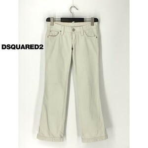 A7624/春夏 DSQUARED2 ディースクエアード コットン ストレート ワーク ジーンズ デニムパンツ 38 L程 ホワイト/レディース 三崎商事