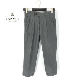 A6611/美品 春夏 LANVIN COLLECTION ランバン コットン ナイロン テーパード パンツ スラックス トラウザーズ 76 灰色/メンズ スーツ用