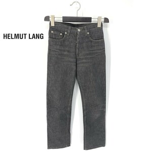 A6640/極美品 春夏 HELMUT LANG ヘルムートラング 初期 本人期 ストレート スレ加工 ジーンズ デニムパンツ 24 黒/イタリア製 メンズ