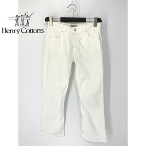 A6625/美品 春夏 Henry Cotton's ヘンリーコットンズ 無地 コットン テーパード ストレート ワークパンツ M程 白/ブルガリア製 メンズ