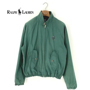 A7111/訳あり 秋冬 POLO RALPH LAUREN ポロ ラルフローレン コットン スイングトップ ブルゾン ジャケット M 緑/メンズ G-9 バラクータ