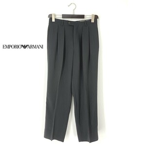 A7574/美品 春夏 EMPORIO ARMANI アルマーニ ウール テーパード スラックス パンツ トラウザーズ 46 M程 灰色/メンズ スーツ用 ビジネス