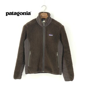 A7107/秋冬 patagonia SYNCHILLA パタゴニア VENTURA ボア フリース ジップアップ 切り替え ブルゾン ジャケットS黒/レディース アウトドア