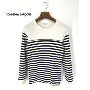 A6207/ spring summer COMME des GARCONS Comme des Garcons Homme cotton border crew neck long sleeve cut and sewn T-shirt M white / made in Japan lady's 