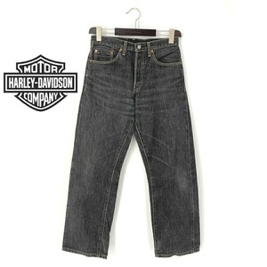 A7343/美品 春夏 HARLEY-DAVIDSON ハーレーダビッドソン コットン ストレート ジーンズ デニムパンツ W30 M程 灰色/メンズ バイカー