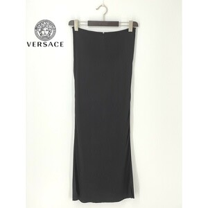 A7864/ ultimate beautiful goods spring summer GIANNI VERSACE COUTURE Versace mete.-sa Maxi-length dress tube top bare top 40 M degree black / lady's 