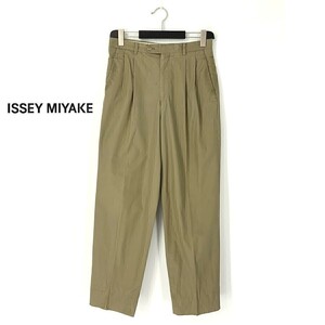 A7349/ビンテージ 80s 春夏 ISSEY MIYAKE イッセイミヤケ コットン テーパード スラックス パンツ トラウザーズ 5-80 M程 ベージュ/メンズ