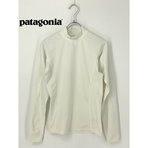 A8844/極美品 春夏 patagonia パタゴニア 長袖 ストレッチ ハイネック Tシャツカットソー トレーニング スポーツ M 白 USA製 レディース