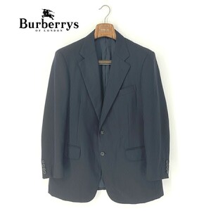 A6913/ビンテージ 80s 美品 秋冬 総裏 BURBERRY バーバリー 英国ウール テーラード ブレザー シングル2Bジャケット BB5 170 濃紺/メンズ